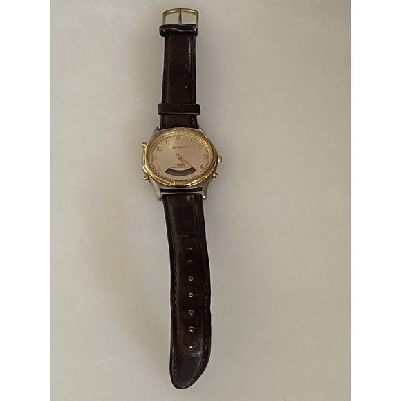 Regency Men's Brown Leather Stainless Steel Water Resistant Quartz Battery Watch - Picture 2 of 16